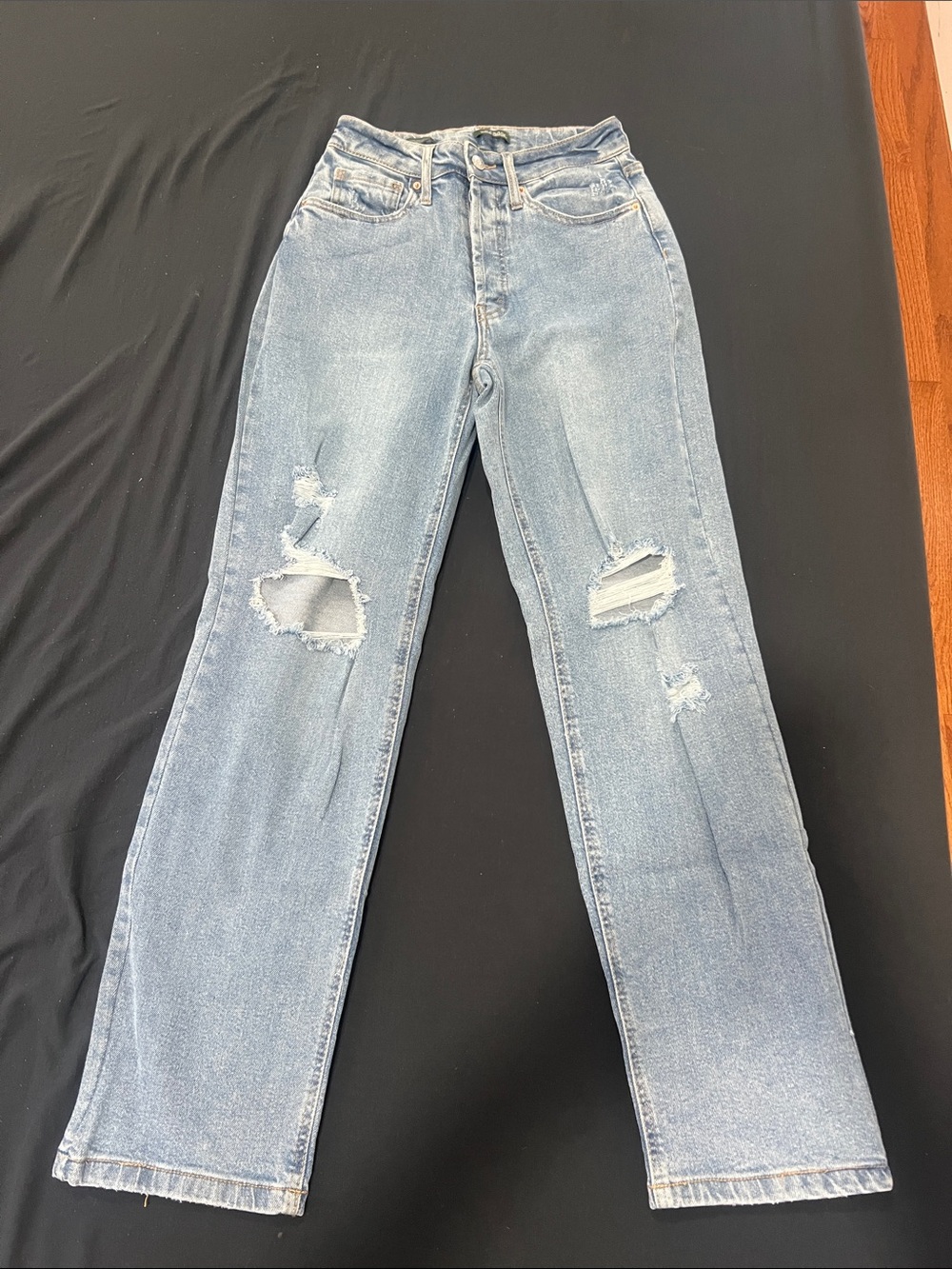 wild fable Light Blue Straight Leg Distressed Jeans